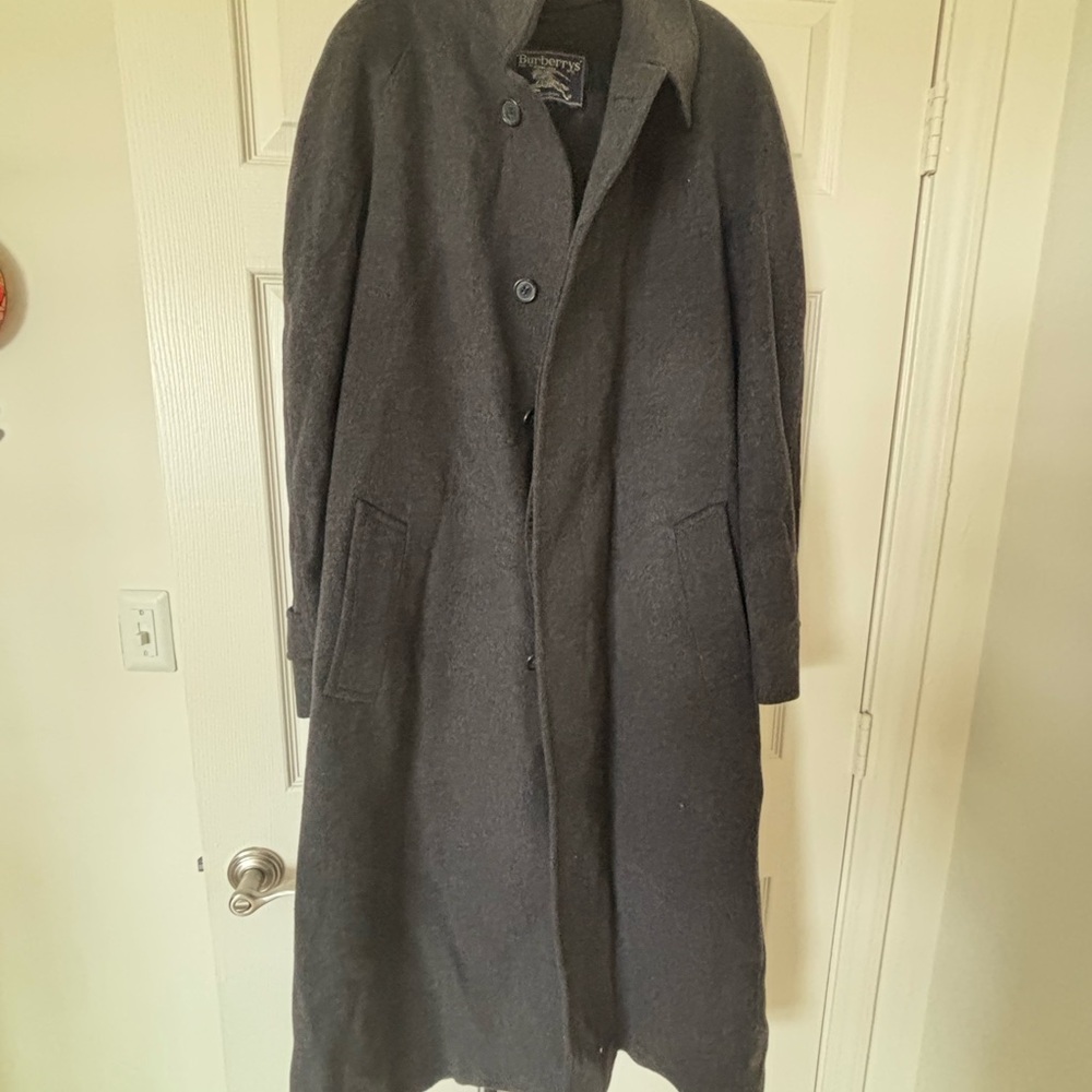 Burberry Belted Dark Gray Wool and Silk Trench Coat 42-44 M/L